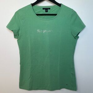 Bedazzled Tommy Hilfiger Baby Tee size L